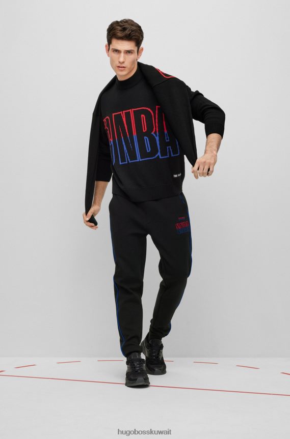 4TFNJN3767 nba عام Hugo Boss & NBA سترة مريحة مع إنتارسيا ذات علامة تجارية مزدوجة