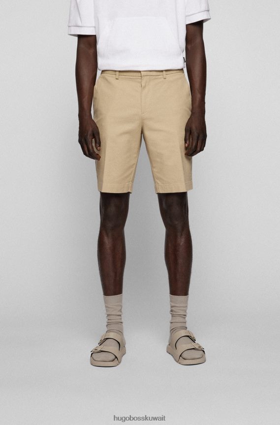 4TFNJN3778 البيج الفاتح Hugo Boss شورت Hugo ذو قصة ضيقة باللون البيج الفاتح من القطن المطاطي