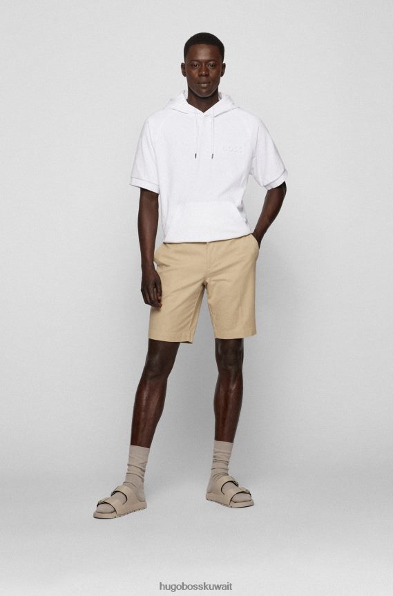 4TFNJN3778 البيج الفاتح Hugo Boss شورت Hugo ذو قصة ضيقة باللون البيج الفاتح من القطن المطاطي