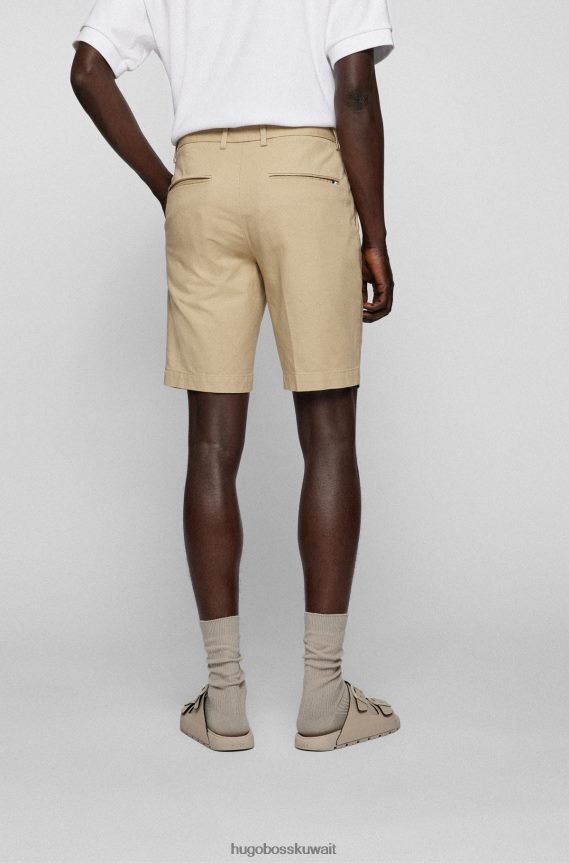 4TFNJN3778 البيج الفاتح Hugo Boss شورت Hugo ذو قصة ضيقة باللون البيج الفاتح من القطن المطاطي