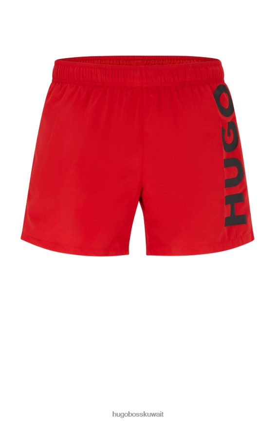 4TFNJN3783 أحمر Hugo Boss شورت سباحة أحمر سريع الجفاف ومبطن بالكامل من قماش هوغو المعاد تدويره