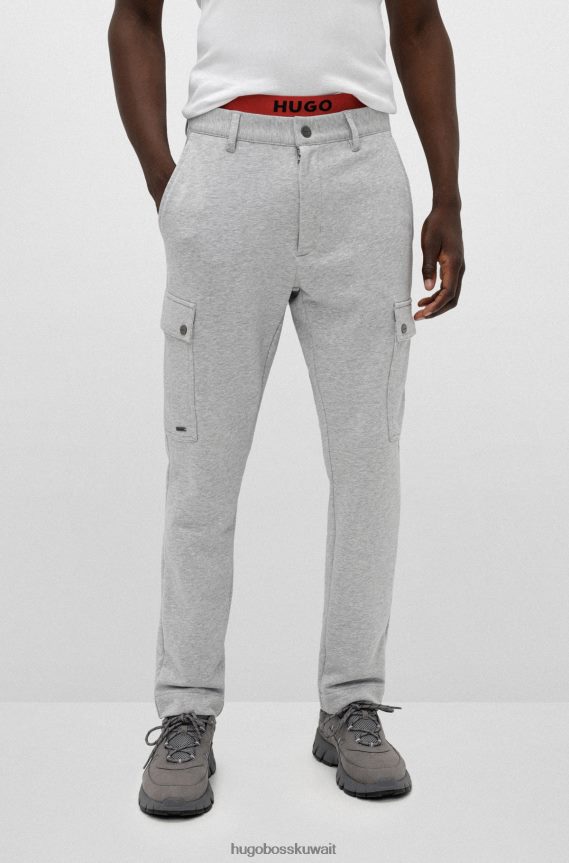 4TFNJN3787 رمادي فاتح Hugo Boss بنطلون كارجو رمادي فاتح من Hugo مصنوع من قطن ميلانج فائق المرونة