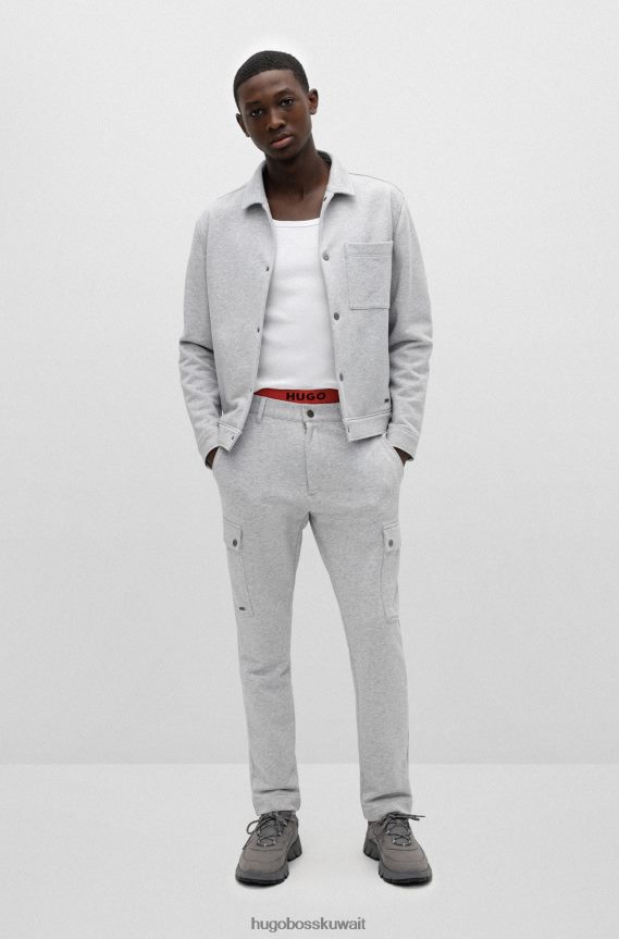 4TFNJN3787 رمادي فاتح Hugo Boss بنطلون كارجو رمادي فاتح من Hugo مصنوع من قطن ميلانج فائق المرونة