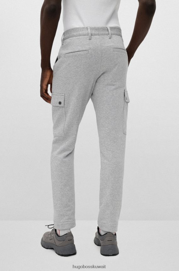4TFNJN3787 رمادي فاتح Hugo Boss بنطلون كارجو رمادي فاتح من Hugo مصنوع من قطن ميلانج فائق المرونة