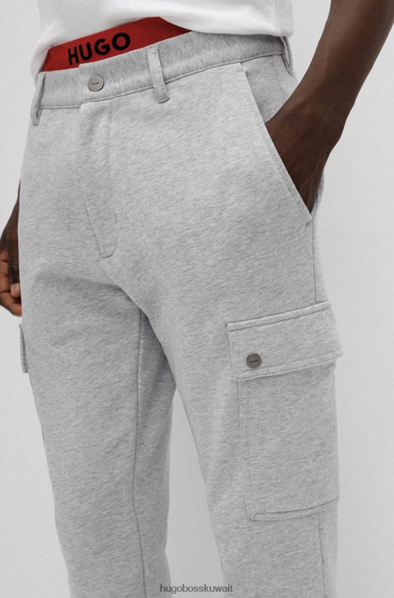 4TFNJN3787 رمادي فاتح Hugo Boss بنطلون كارجو رمادي فاتح من Hugo مصنوع من قطن ميلانج فائق المرونة