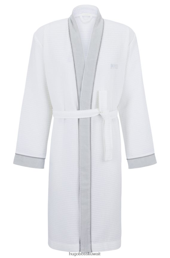 4TFNJN3794 أبيض Hugo Boss هوغو ثوب أبيض من القطن على شكل قرص العسل