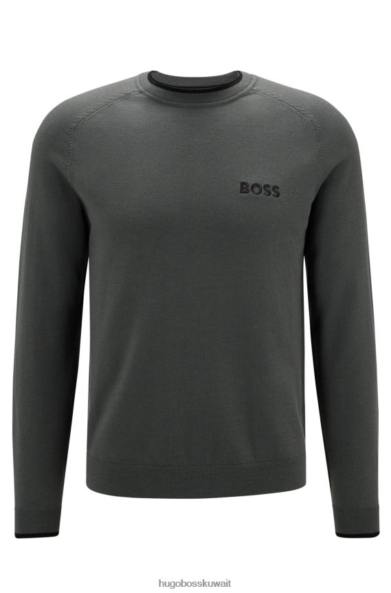 4TFNJN3803 الرمادي الداكن Hugo Boss سترة رمادية داكنة ذات مقاس عادي في مزيج مطاطي من هوغو