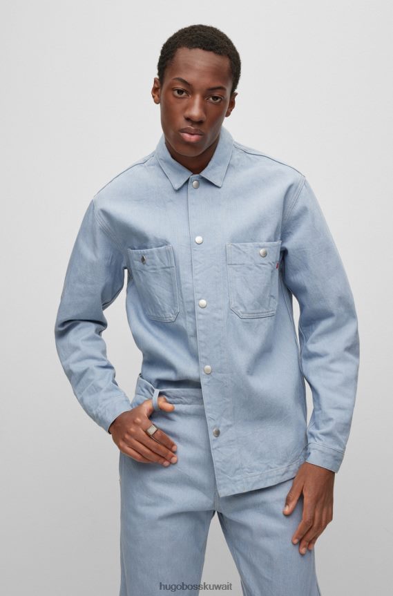 4TFNJN3853 أزرق فاتح Hugo Boss هوغو | سترة Replay ذات المقاس العادي من الدنيم الأزرق المطاطي