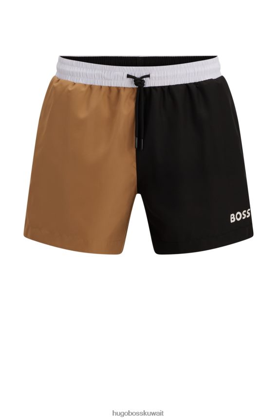 4TFNJN3861 أسود Hugo Boss شورت سباحة أسود اللون مصنوع من قماش هوغو المعاد تدويره