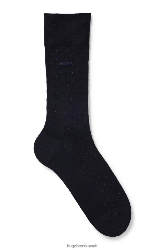 4TFNJN3866 أزرق غامق Hugo Boss جوارب عادية الطول مصنوعة من مزيج القطن المرسيري باللون الأزرق الداكن