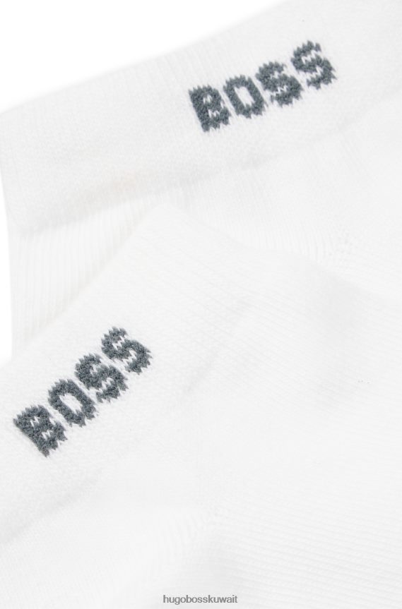 4TFNJN3868 أبيض Hugo Boss حزمة من خمسة جوارب للكاحل مصنوعة من مزيج القطن ومزينة بعلامة هوغو باللون الأبيض