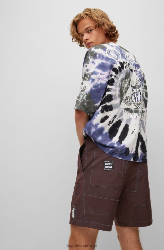 4TFNJN3879 وردي غامق Hugo Boss شورت Hugo x phipps القطني مصنوع من بقايا الملابس المُعاد تصنيعها