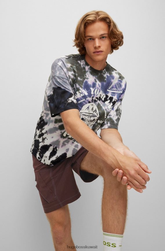 4TFNJN3879 وردي غامق Hugo Boss شورت Hugo x phipps القطني مصنوع من بقايا الملابس المُعاد تصنيعها