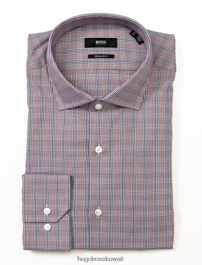 4TFNJN388 أحمر / سماوي / كحلي Hugo Boss قميص عمل جوردون 50415589 أحمر