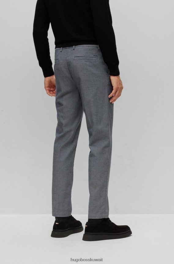4TFNJN3910 رمادي Hugo Boss بنطال هيوغو بقصة ضيقة رمادي من مزيج القطن
