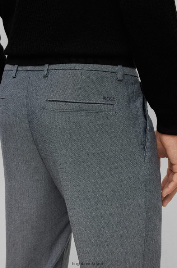 4TFNJN3910 رمادي Hugo Boss بنطال هيوغو بقصة ضيقة رمادي من مزيج القطن