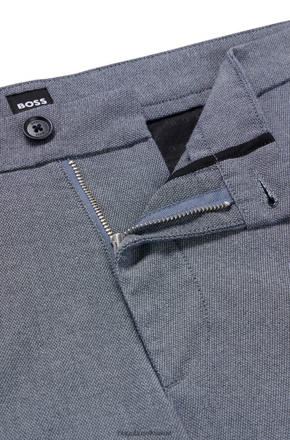 4TFNJN3910 رمادي Hugo Boss بنطال هيوغو بقصة ضيقة رمادي من مزيج القطن