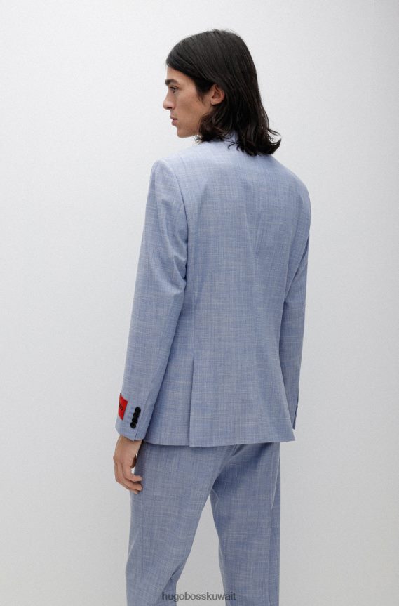 4TFNJN3946 أزرق Hugo Boss سترة ضيقة مصنوعة من قماش هيغو الأزرق المرن عالي الأداء