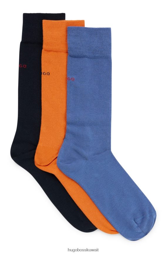 4TFNJN3955 منقوشة Hugo Boss مجموعة من ثلاثة جوارب منقوشة من Hugo من مزيج القطن
