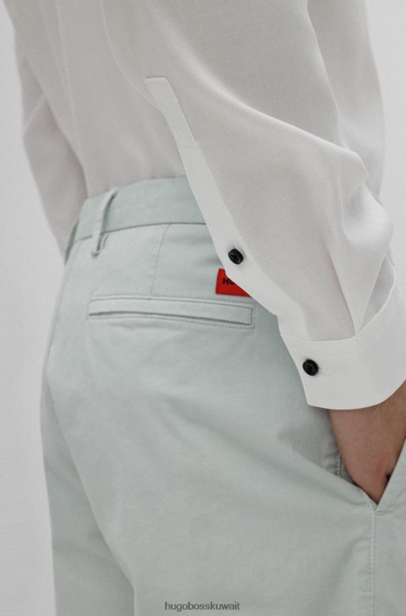 4TFNJN3981 أبيض Hugo Boss قميص Hugo ذو قصة ضيقة من قطن أكسفورد بياقة واقفة باللون الأبيض