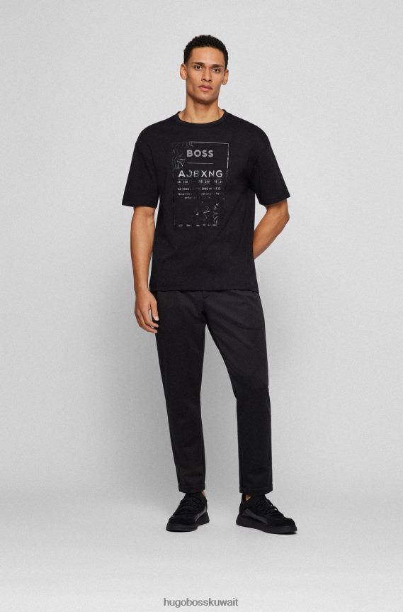 4TFNJN4007 أسود Hugo Boss x ajbxng بنطال مدبب من الجيرسيه ثنائي التمدد