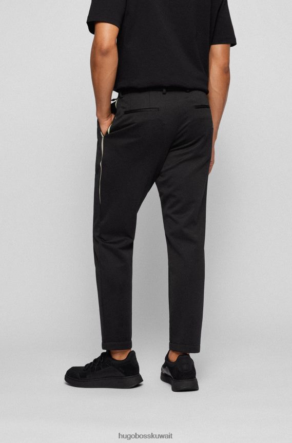 4TFNJN4007 أسود Hugo Boss x ajbxng بنطال مدبب من الجيرسيه ثنائي التمدد