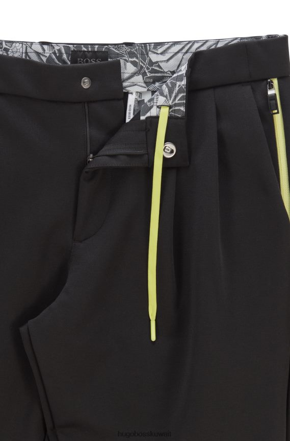 4TFNJN4007 أسود Hugo Boss x ajbxng بنطال مدبب من الجيرسيه ثنائي التمدد