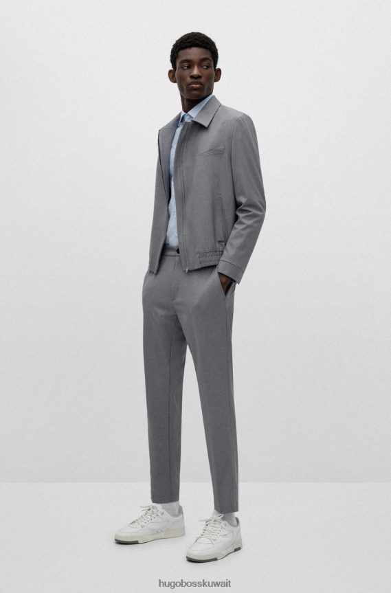 4TFNJN4048 أزرق فاتح Hugo Boss قميص Hugo ذو قصة ضيقة مصنوع من قماش قطني مطبوع بشكل دقيق باللون الأزرق الفاتح