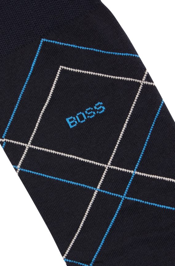 4TFNJN4059 أزرق غامق Hugo Boss حزمة من اثنين من الجوارب باللون الأزرق من Hugo مصنوعة من مزيج القطن المرسيري