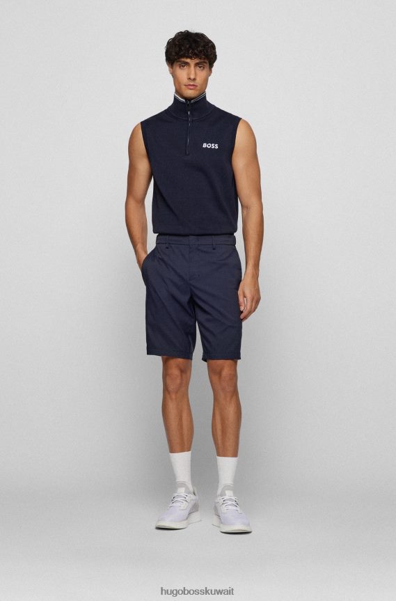 4TFNJN4065 أزرق غامق Hugo Boss سترة Hugo باللون الأزرق الداكن بدون أكمام ورقبة بسحاب مع لمسة نهائية مقاومة للماء