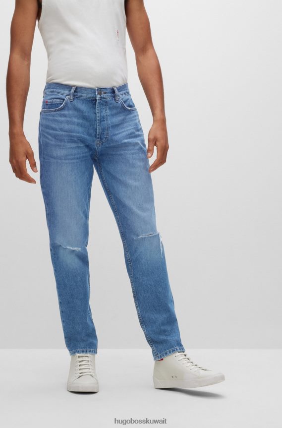 4TFNJN4067 أزرق Hugo Boss هوغو جينز مدبب باللون الأزرق الدنيم الصلب