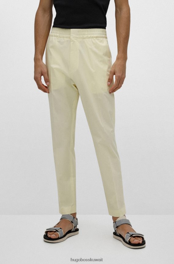4TFNJN4080 أصفر فاتح Hugo Boss بنطال بقصّة ضيّقة للغاية مصنوع من قطن هوغو فائق المرونة باللون الأصفر الفاتح