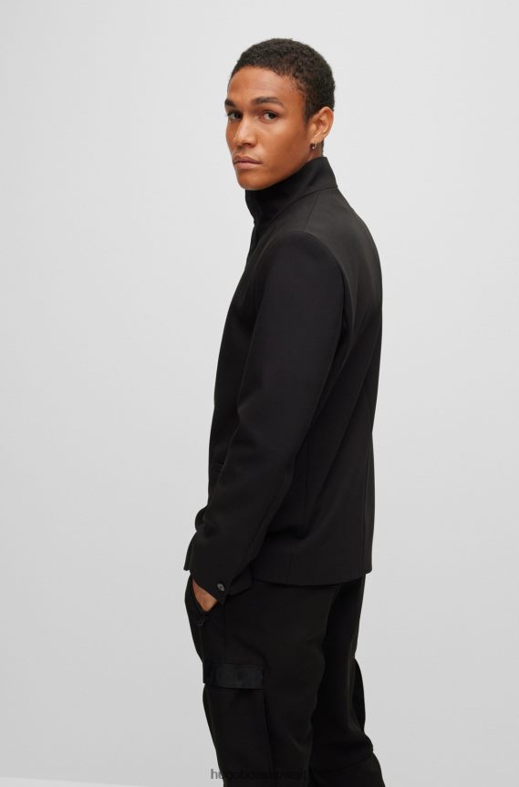 4TFNJN4085 أسود Hugo Boss سترة Hugo فائقة النحافة مصنوعة من قماش مطاطي عالي الأداء باللون الأسود