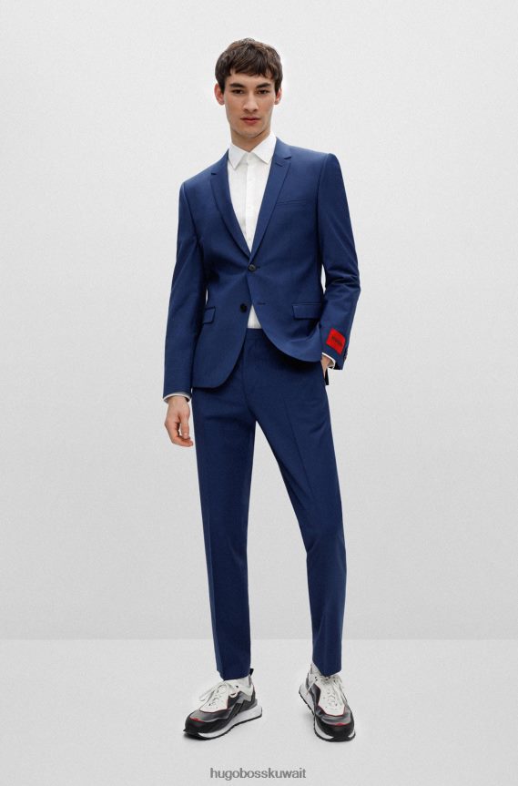 4TFNJN4087 أزرق فاتح Hugo Boss بدلة زرقاء فاتحة ضيقة جدًا في هوغو من مزيج الصوف فائق المرونة