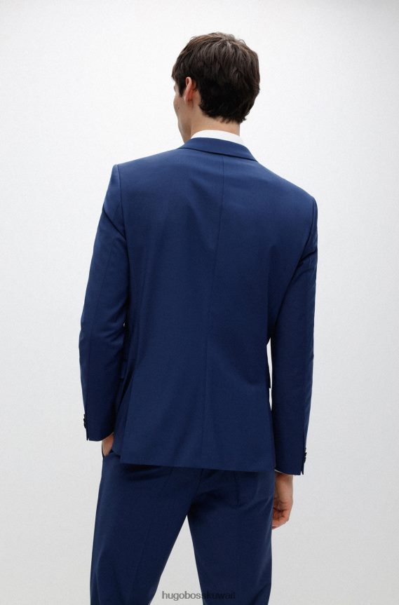 4TFNJN4087 أزرق فاتح Hugo Boss بدلة زرقاء فاتحة ضيقة جدًا في هوغو من مزيج الصوف فائق المرونة