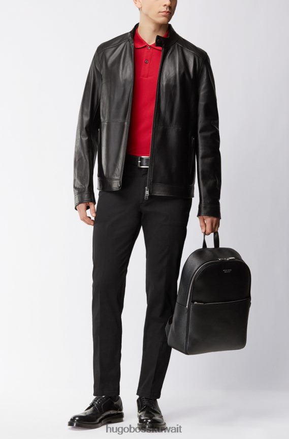 4TFNJN409 أسود Hugo Boss سترة جلدية نورباس 50378660 أسود