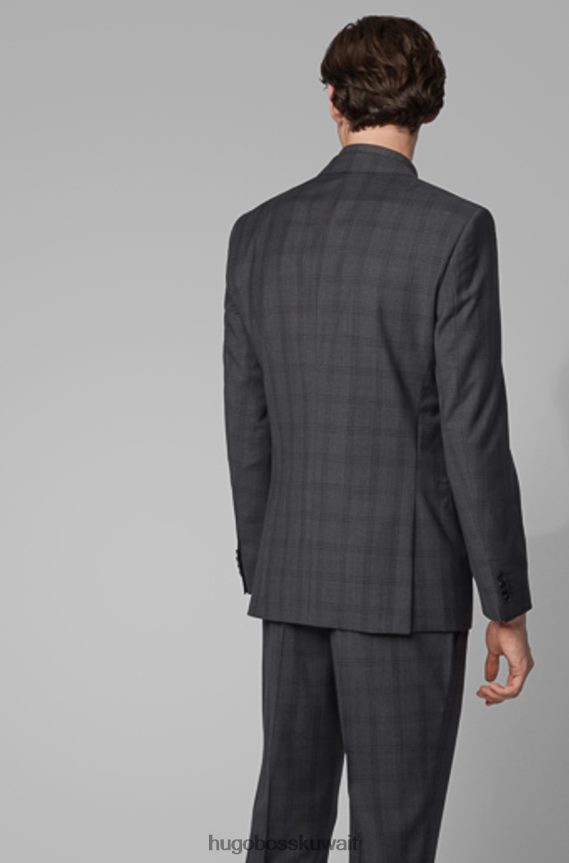 4TFNJN412 فحم Hugo Boss معطف رياضي ضخم 6 50417614 فحمي