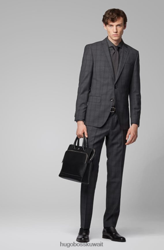 4TFNJN412 فحم Hugo Boss معطف رياضي ضخم 6 50417614 فحمي