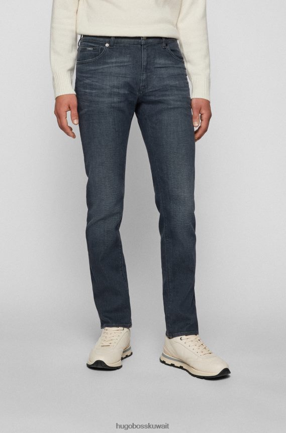 4TFNJN4161 رمادي Hugo Boss جينز Hugo باللون الرمادي ذو المقاس العادي من قماش الدنيم الرمادي المطاطي فائق النعومة