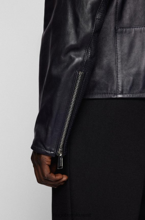 4TFNJN41 أزرق غامق Hugo Boss X بورش سترة جلدية مانور 50467998 أزرق داكن