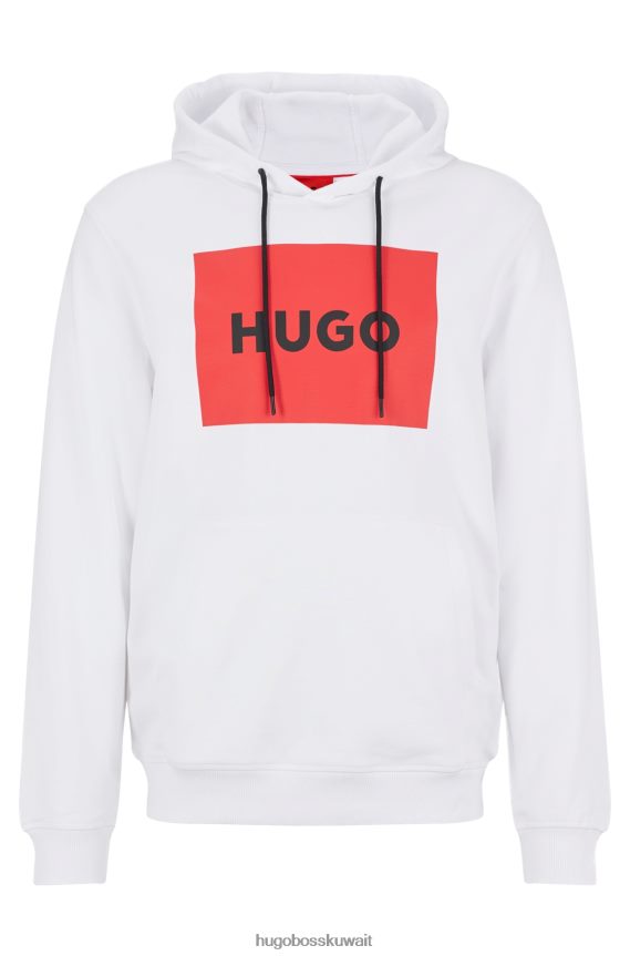 4TFNJN4208 أبيض Hugo Boss هودي أبيض بطبعة شعار هوغو من تيري الفرنسي