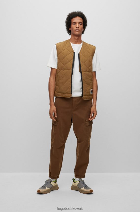 4TFNJN4227 أبيض Hugo Boss تي شيرت من الجيرسي القطني مع جيب بسحاب هوغو أبيض