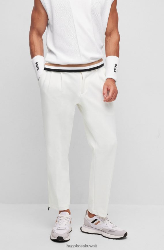 4TFNJN4255 أبيض Hugo Boss بنطال بقصّة مدببة x Matteo Berrettini من مزيج القطن