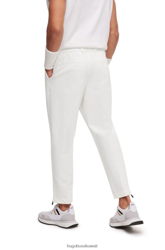4TFNJN4255 أبيض Hugo Boss بنطال بقصّة مدببة x Matteo Berrettini من مزيج القطن