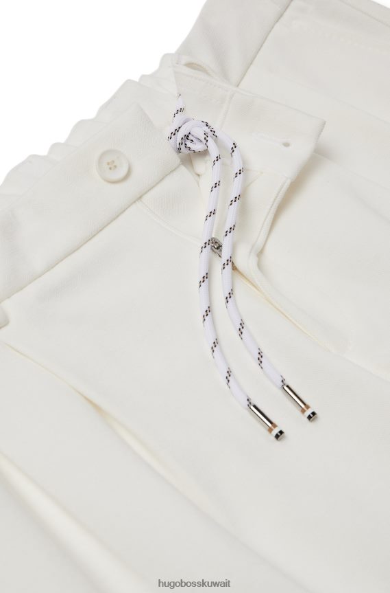 4TFNJN4255 أبيض Hugo Boss بنطال بقصّة مدببة x Matteo Berrettini من مزيج القطن