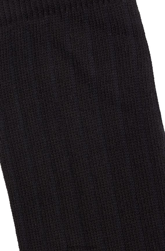 4TFNJN4273 أسود Hugo Boss جوارب بطول عادي مع شعار وشريط مميز باللون الأسود