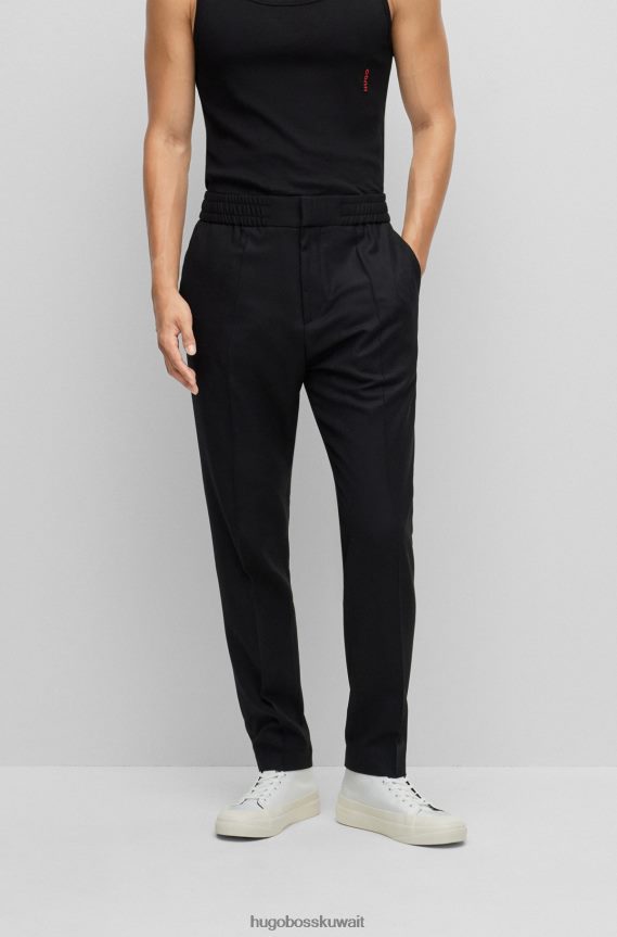 4TFNJN4280 أسود Hugo Boss بنطال Hugo أسود فائق النحافة مصنوع من مزيج الصوف عالي الأداء