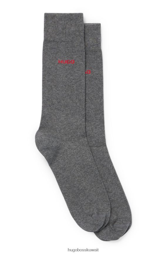 4TFNJN4282 رمادي Hugo Boss Hugo حزمة من اثنين من الجوارب المصنوعة من مزيج القطن باللون الرمادي