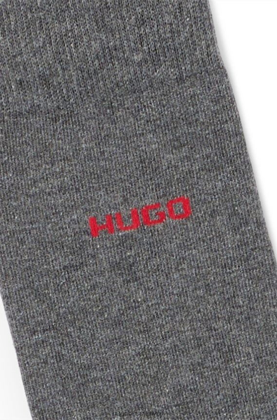 4TFNJN4282 رمادي Hugo Boss Hugo حزمة من اثنين من الجوارب المصنوعة من مزيج القطن باللون الرمادي