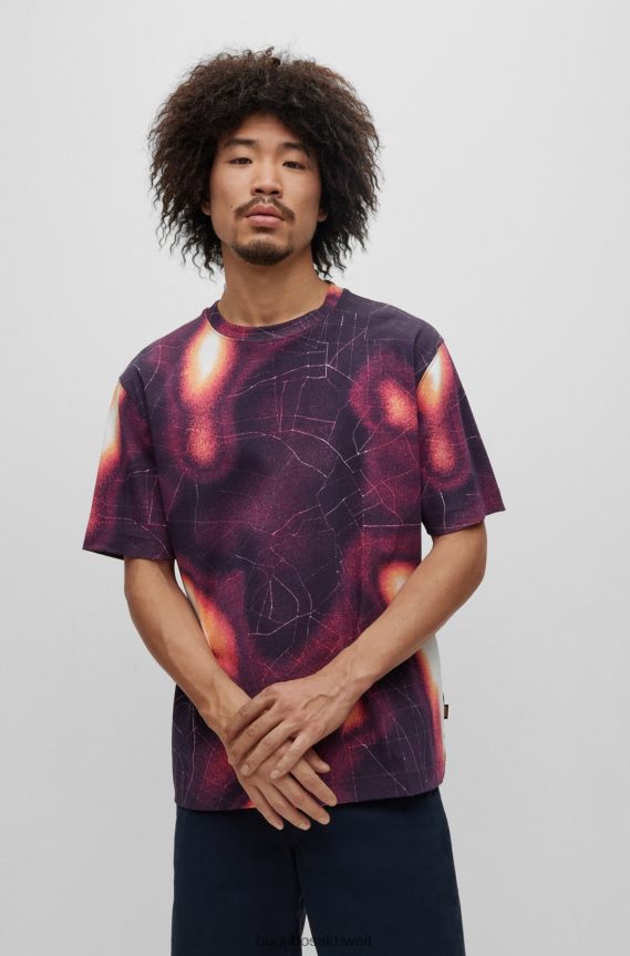 4TFNJN4288 منقوشة Hugo Boss تيشيرت Hugo مريح بطبعة خريطة حرارية